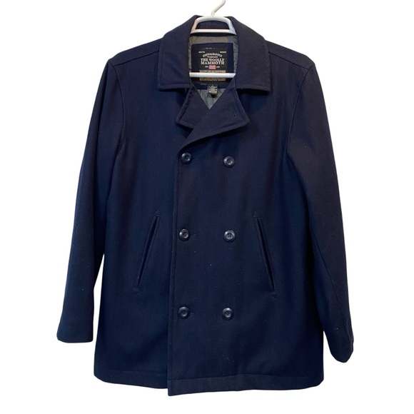 Vintage Steve & Barry THE WOOLLY MAMMOTH Size L  Elegant Men's Dark Blue Peacoat - Picture 2 of 10